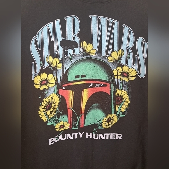 STAR WARS bounty hunter Boba Fett sweater sweatshirt flowers graphics black M - Picture 6 of 6